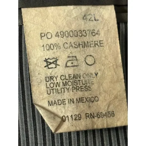 Calvin Klein Black Cashmere Blazer Men’s 42L 100% Cashmere Sport Coat